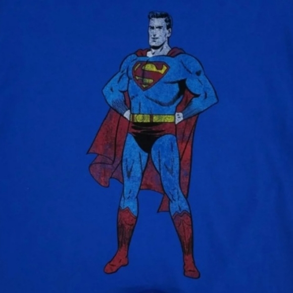 Superman T-Shirt & Hat Baseball Cap NEW Old Stock Size LARGE D C COMICS Blue Red - Picture 3 of 7
